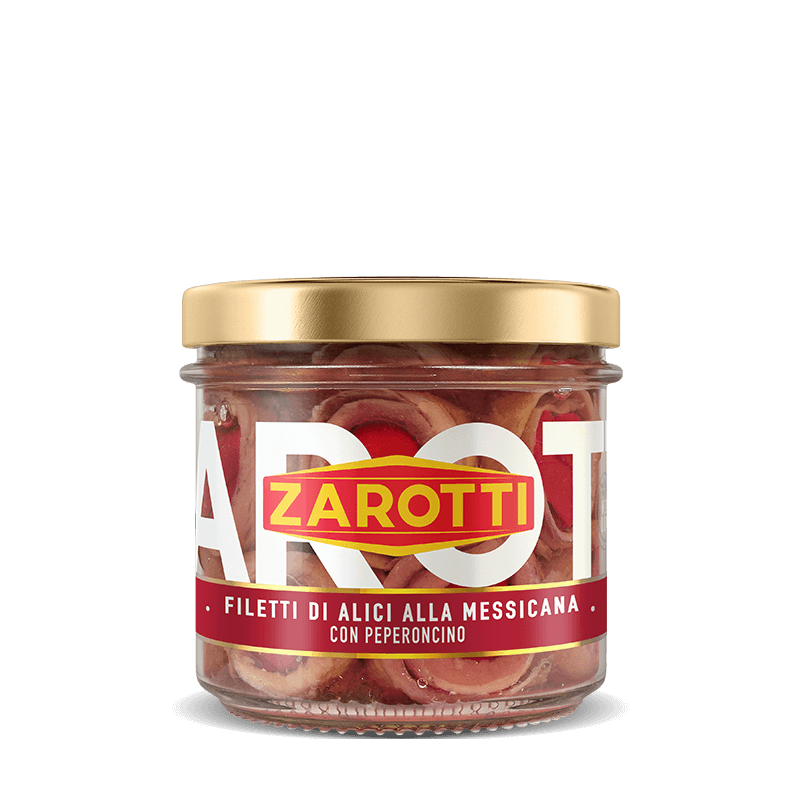 Filetti di alici farciti alla Messicana in olio di semi di girasole