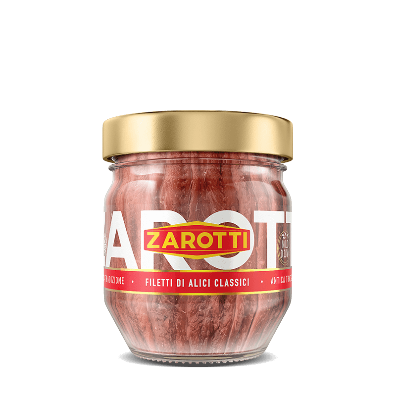 Filetti di alici distesi in olio di oliva