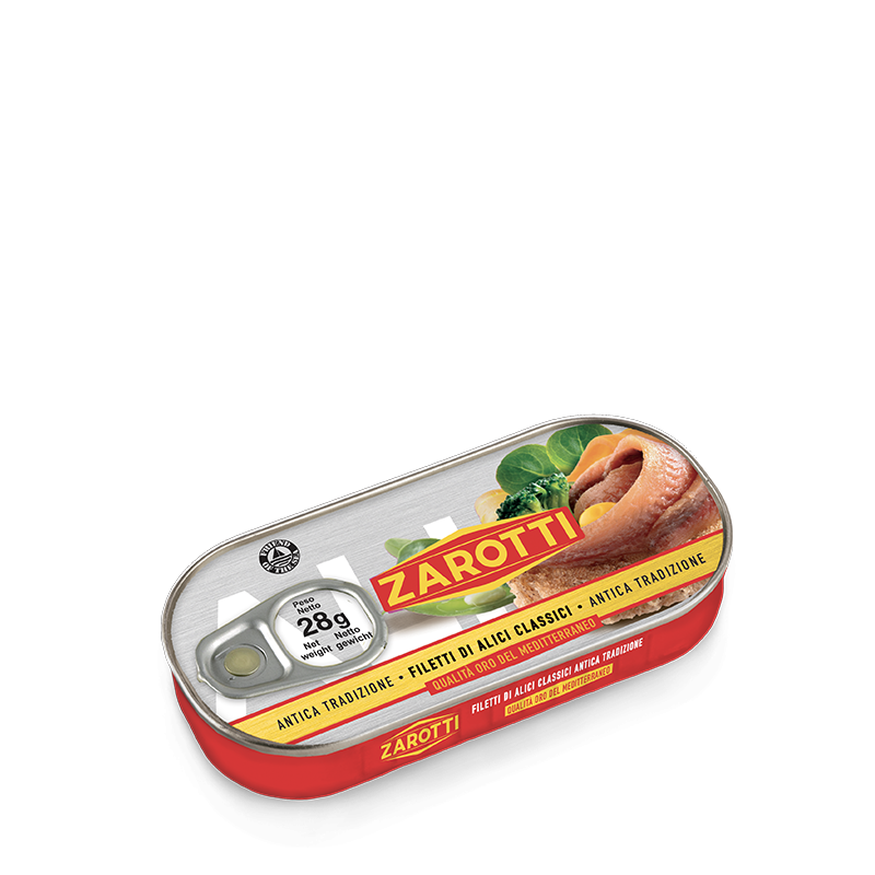 Filetti di alici distesi in olio di oliva
