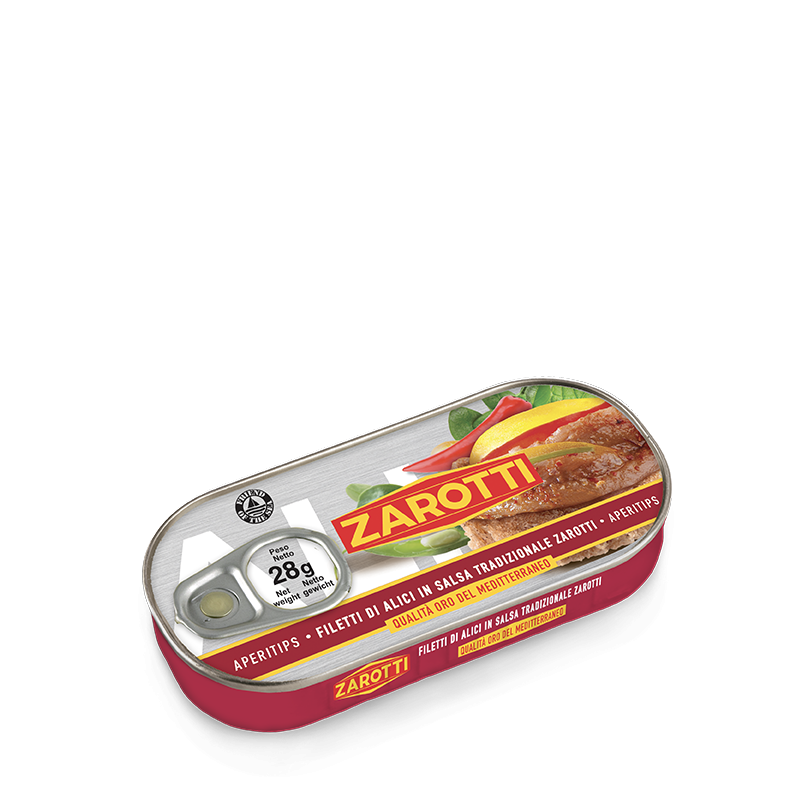 Filetti di alici distesi in salsa tradizionale