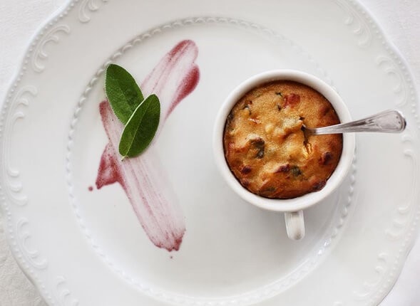 Tortino di verdure con colatura di alici