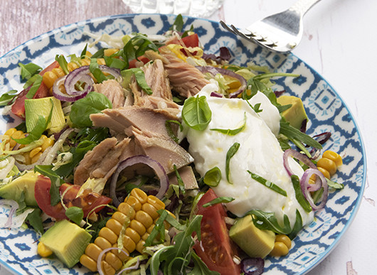 Insalata colorata di tonno allo yogurt greco