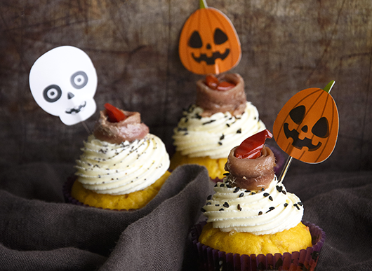 Cupcakes di zucca e formaggio con alici alla messicana